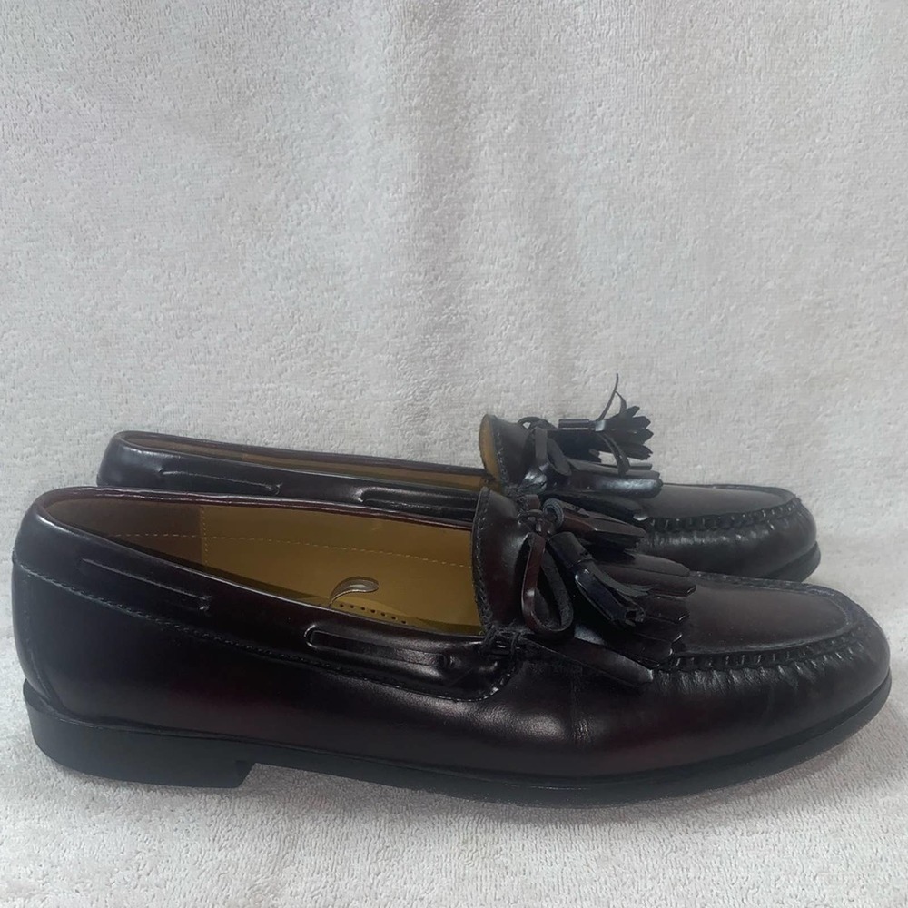 COLE HAAN Leather Tassel Loafer Mens Casual Dress Shoe Mahogany Brown Size 10 D